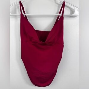 Red Ruched Backless Cami
